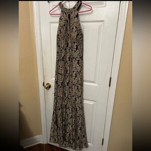 Elegant Black and gold Lace dress